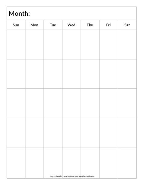 Blank Calendar Template Blank Calendar Weekly Calendar Template