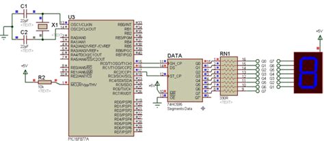 74HC595 Interface Com Display De 7 Segmentos E Microcontrolador Pic