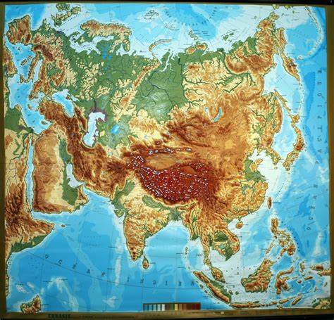 Eurasia Large Extreme Raised Relief Map French Text Map Europe And