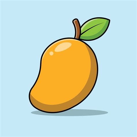 Ilustración De Icono De Vector De Dibujos Animados De Fruta De Mango