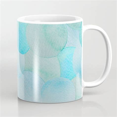 Watercolour Pompoms In Aqua Coffee Mug By Yendi Mugs Aqua Coffee Mugs