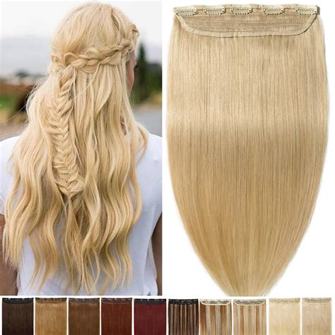 Benehair Clip One Piece Human Hair Extensions 100 Remy Hair Weft 34
