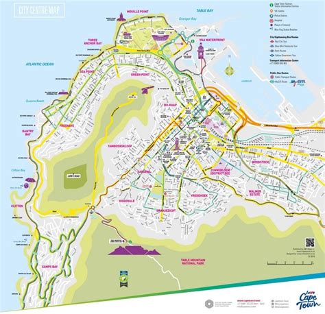 Cape Town Tourist Map Cape Town Tourist Map South Africa Map Bantry