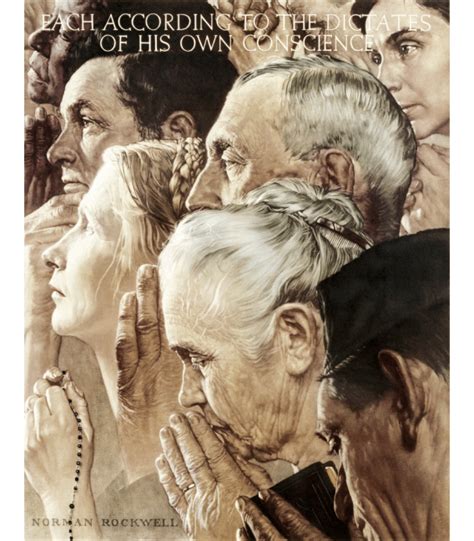 Giclée Print On Canvas Norman Rockwell Freedom Of Worship