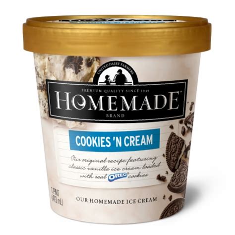 United Dairy Farmers Homemade Cookies N Cream Ice Cream Tub 16 Oz