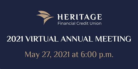Virtual Annual Meeting New Heritage Financial Credit Union