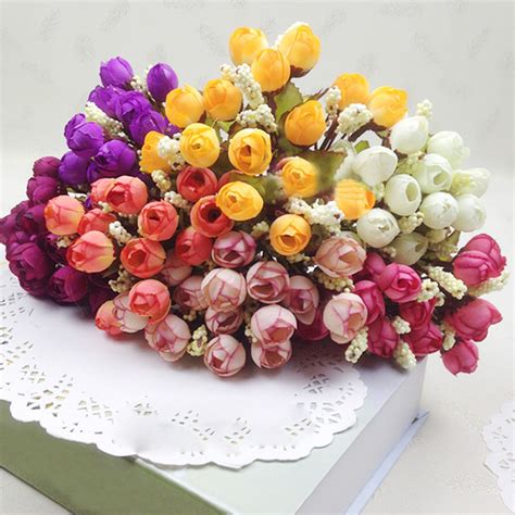 Hoomall 1pcs Rose Artificial Flowers Wedding Flowers Bridal Bouquet Latex Real Rose Wedding