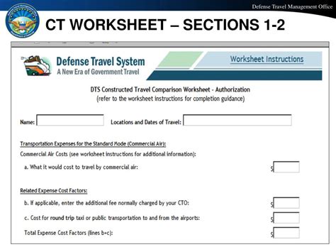 Dts Constructed Travel Worksheet Instructions