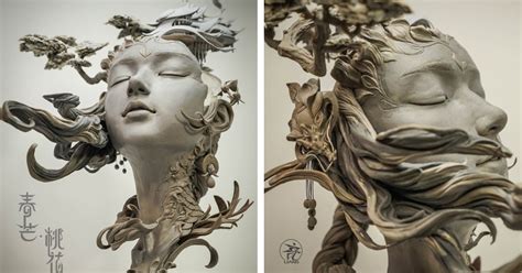 Stunning Sculptures Reimagine Womens Hair As Surreal Landscapes Bust