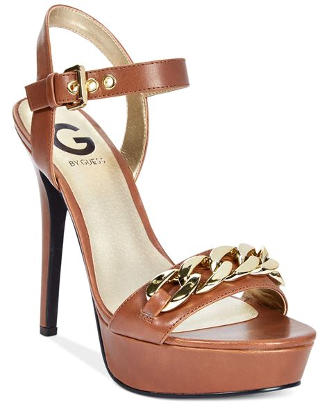 G By Guess Womens Dawna Two Piece Platform Dress Sandals In Brown Lyst
