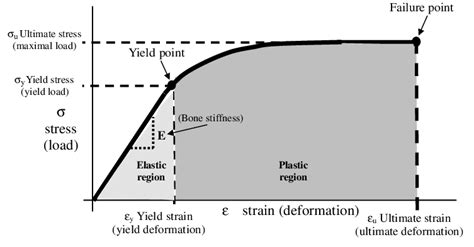 The Stress Strain Curve Obtained By Loading A Sample Of Compact Bone In