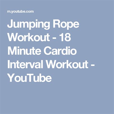 Pin On Jump Rope Workout