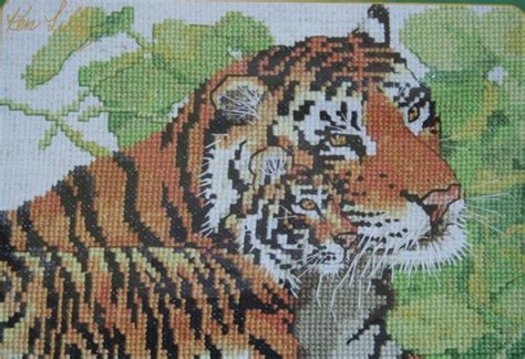 Tigers Vintage Counted Cross Stitch Kit From Designs For The Needle