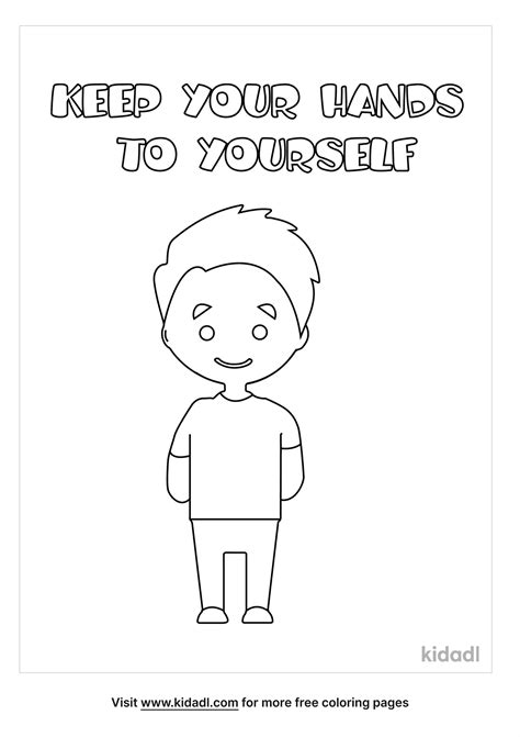 Free Keep Your Hands To Yourself Coloring Page Coloring Page