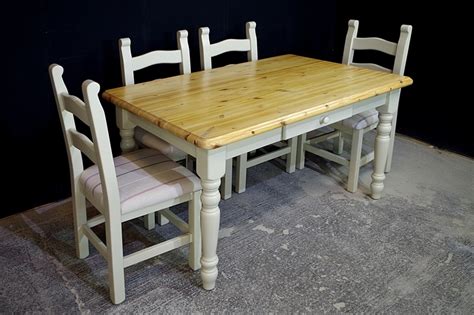 See more ideas about upholstered chairs, cool chairs, chair. 4'6" Pine Farmhouse Table With Drawer & 4 Upholstered ...