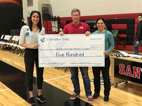 The Corvallis Clinic Presents $500 Donation to Santiam Christian High