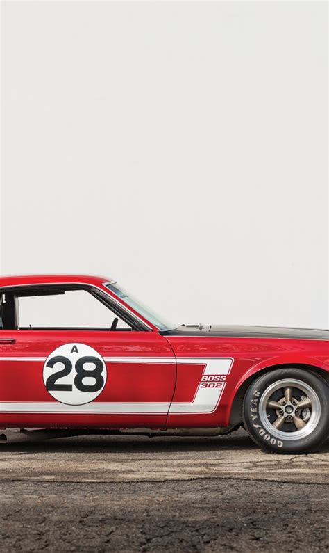 Download Wallpaper Mustang Ford 1969 Red Side View Ford Mustang