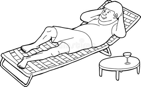 Outline Of Winking Man On Chair Stock Illustration Illustration Of