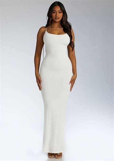 Buy Backless White Maxi Bodycon Dress For Women Online In India