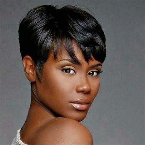 Remy Human Hair Wig Short Straight Natural Straight Bob Pixie Cut Side