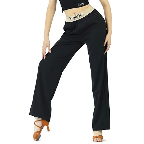 Latin Dance Pants Women Black Ballroom Practice Wear Tango Dancewear Salsa Dancing Outfit Modern