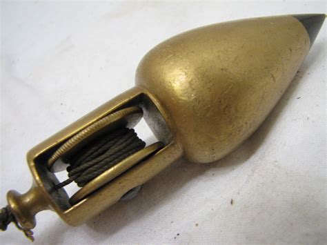 Antique Stanley No 1 Brass Reel Type Plumb Bob Level Tool Pat Appl For