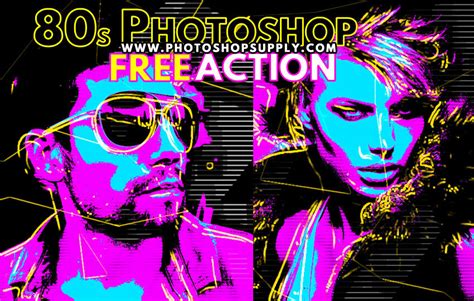 Free 80s Retro Poster Photoshop Action Photoshop Supply 80s