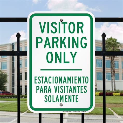 Bilingual Visitor Parking Only Sign Sku K 8979