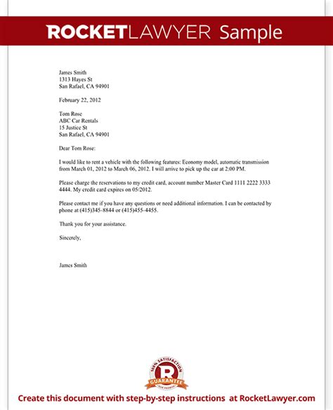 confirmation  reservations letter template  sample