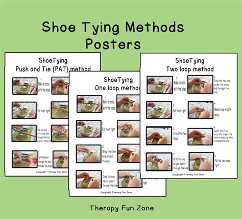 Shoe Tying Methods Poster Download Therapy Fun Zone