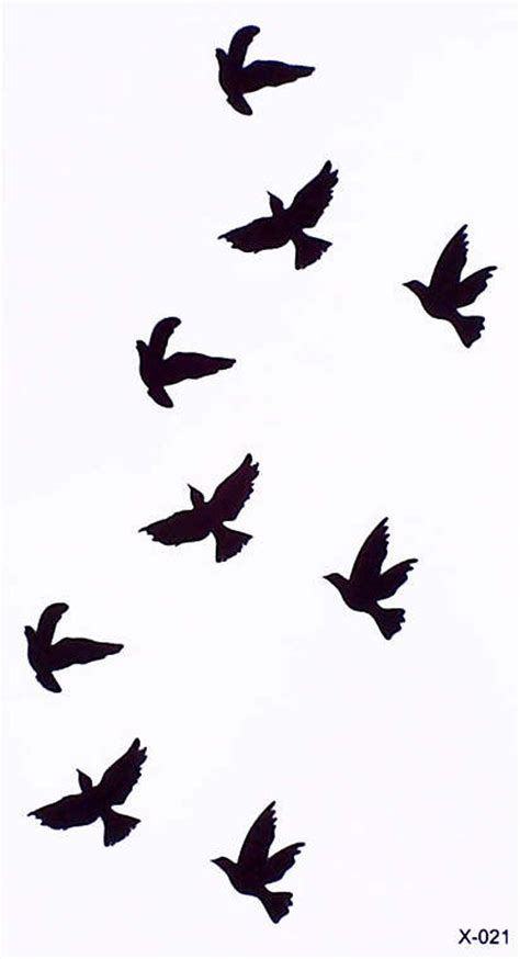 Chenoa Flying Bird Sparrow Silhouette Temporary Tattoo Bird