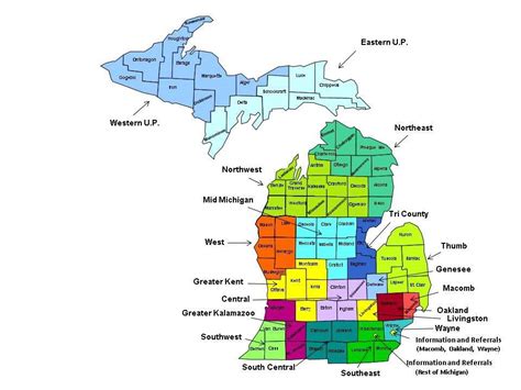 Printable County Map Of Michigan