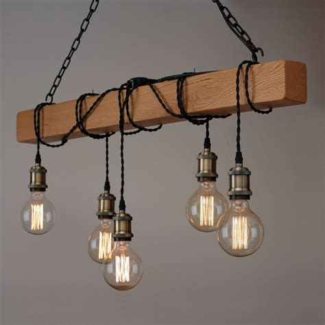 Rustic Wooden Ceiling Light 3 Light Rustic Iron Wooden Ceiling