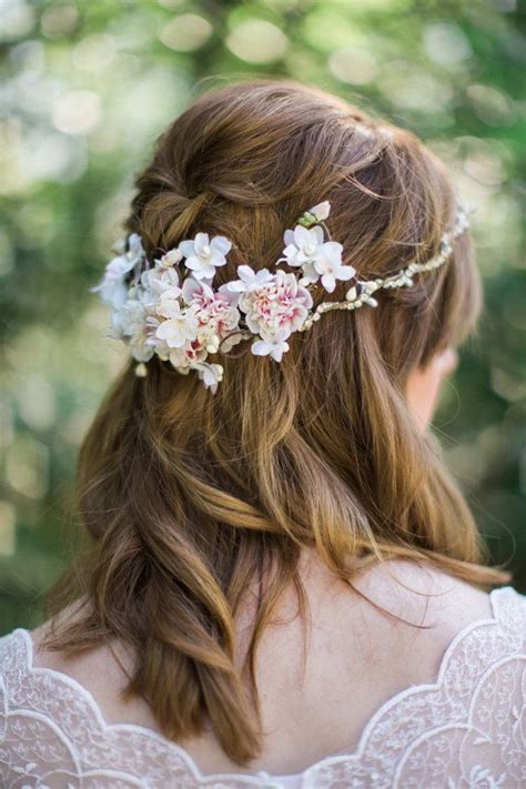Bridal Hair Piece Bridal Hair Vine Ivory Floral Crown Etsy Wedding