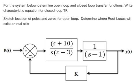 solved for the system below determine open loop and closed