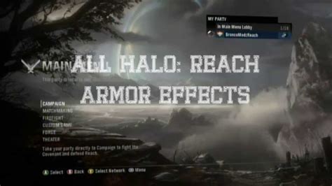 Halo Reach All Armor Effects Hd Inclement Weather Youtube