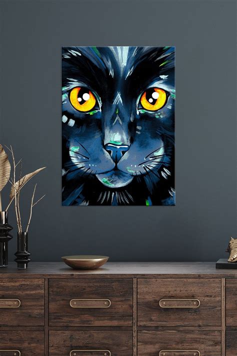 A Close Up Portrait Of A Fluffy Black Cat Displate Is A One Of A Kind