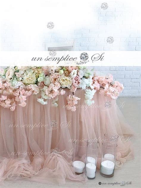 Extra Long Two Tone Tulle And Chiffon Table Skirt 57 Etsy In 2020