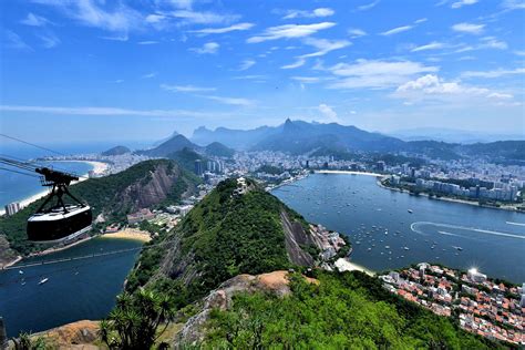 Panoramic View From Sugarloaf Mountain In Rio De Janeiro Brazil