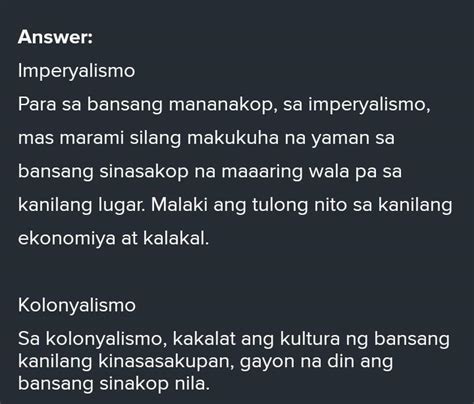 Ang Naging Epekto Ng Kolonyalismo At Imperyalismo Sa Pilipinas Brainly