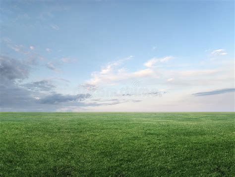 Image Of Green Grass Field And Cloudy Sky Stock Photo Image Of Nature