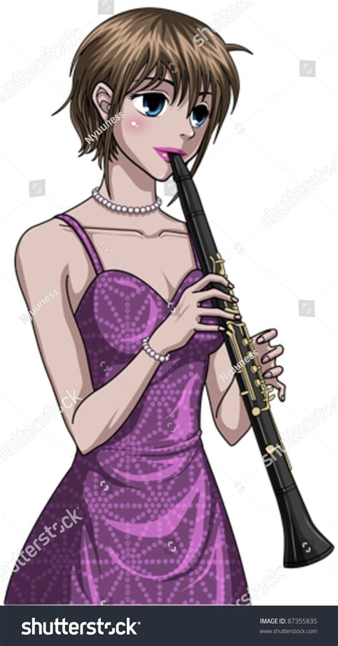 Clarinet Player Stock Vector Illustration 87355835 Shutterstock