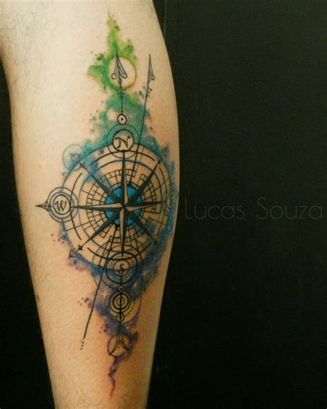 Watercolor Tattoo Compass Rose By Lucassouzatattoo Tatuajes