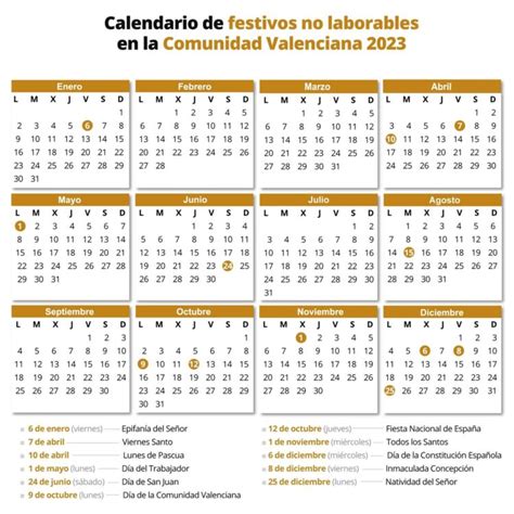 Calendario laboral 2023 días festivos y puentes en cada comunidad