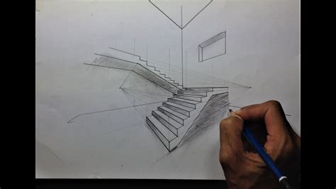 How To Draw Stairs In Two Point Perspective 2 Youtube