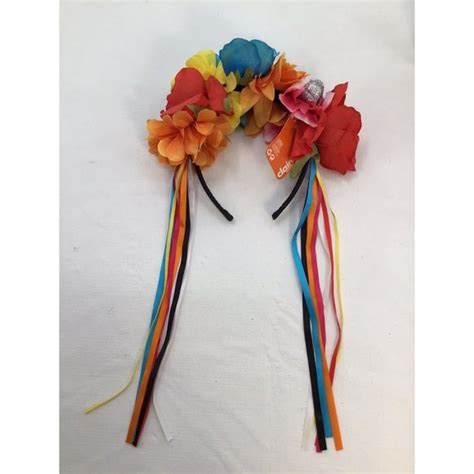 Claires Accessories Claires Day Of The Dead Rainbow Flower