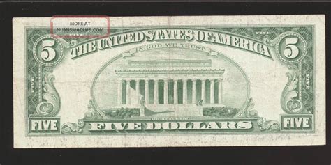 1963 5 United States Red Seal Note X F Grade Circulated