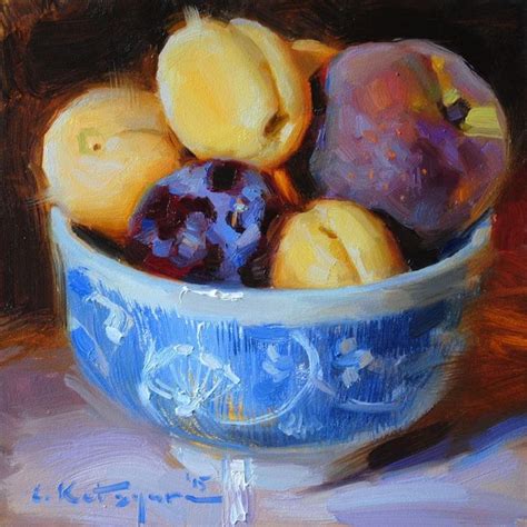 DPW Original Fine Art Auction Peach Plum And Apricots Elena