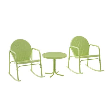Crosley Furniture Griffith Key Lime 3 Piece Metal Patio Conversation