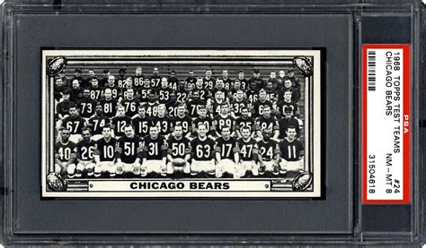 1968 Topps Test Teams Chicago Bears Psa Cardfacts®
